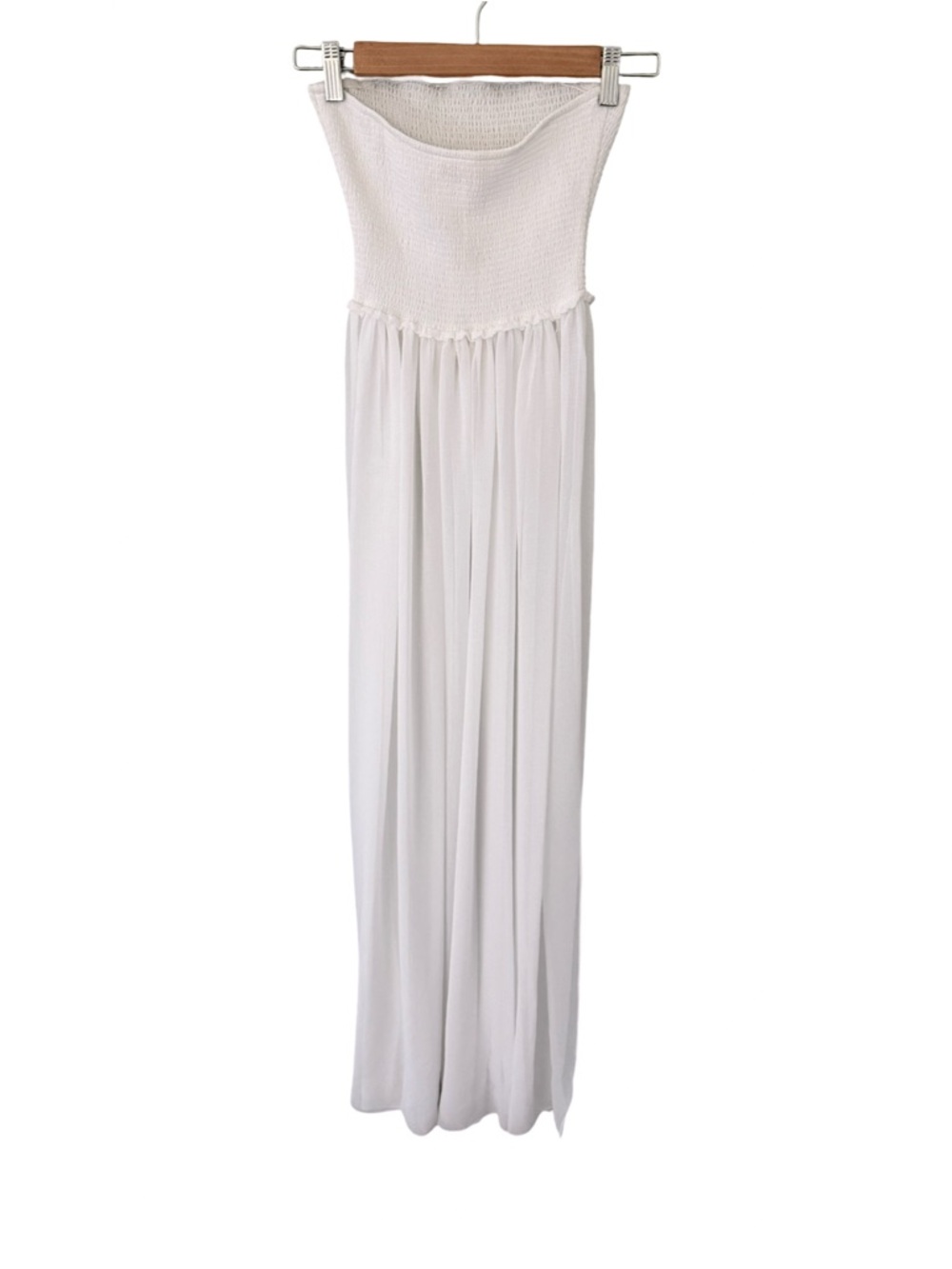 Ramy Brook Calista White Coverup Smocked Strapless Maxi Dress NWT Size XXS - Picture 7 of 11